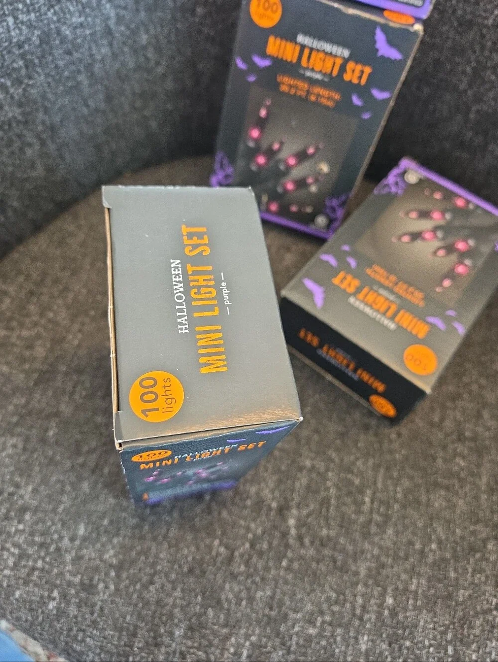 NIB 4 Boxes Of Halloween LED Mini Light Set 400 Purple Lights Total 80 Feet